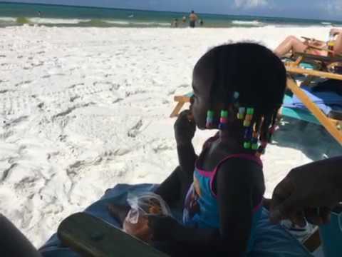 Addi first time at the beach