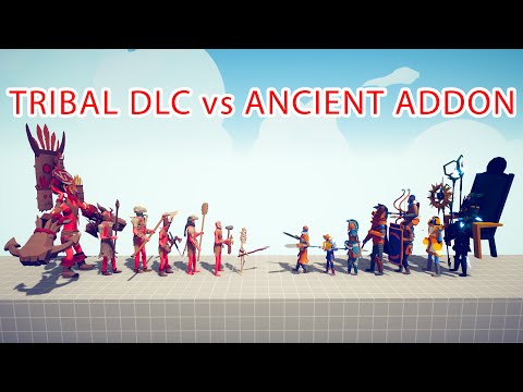 TRIBAL DLC TEAM vs ANCIENT ADDON TEAM - Totally Accurate Battle Simulator TABS