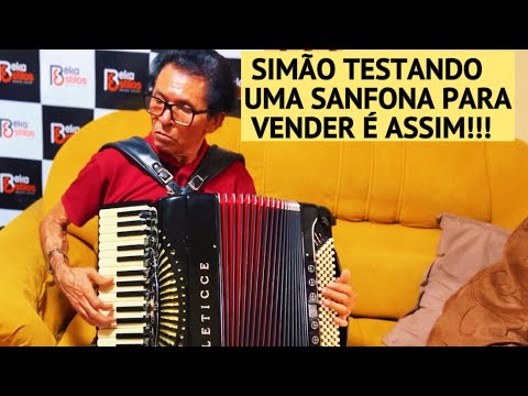 O sanfoneiro SIMÃO vendendo o acordeon LETICCE MEGA 6 e tocando forró solado FESTEJO e CANHOTO