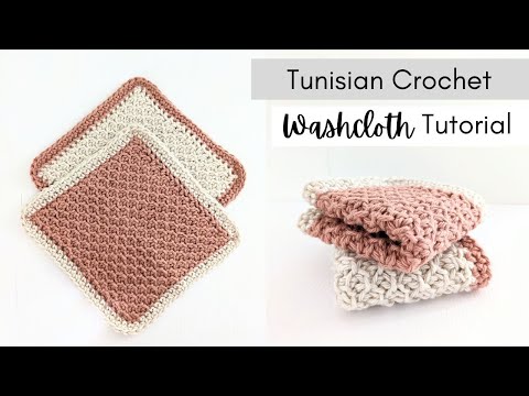 Easy Tunisian Crochet Washcloth Using the Honeycomb Stitch - Free Washcloth Pattern