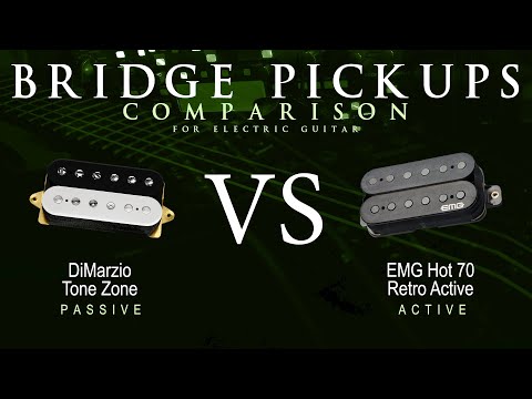 DiMarzio TONE ZONE vs EMG HOT 70 RETRO ACTIVE - Bridge Pickup Guitar Tone Comparison Demo