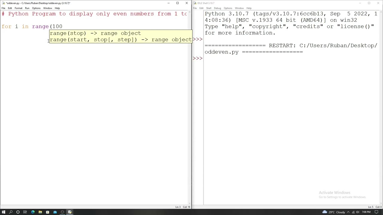 Python program to print only even numbers from 1 to 100