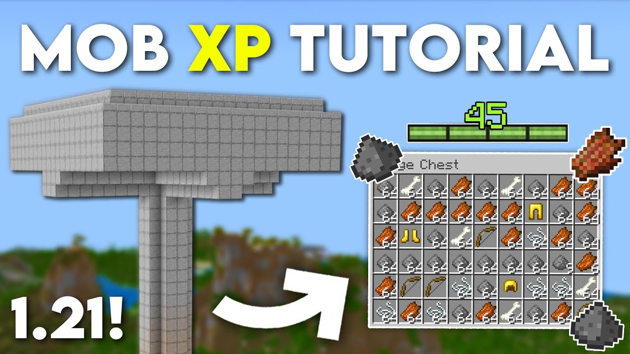 How To Make A Mob Grinder 1.18 Easy MOB XP Farm Tutorial in Minecraft Bedrock 1.21! (Without Mob