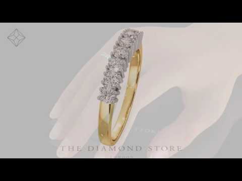 FT32 - Chloe Yellow Gold 7 Stone Diamond Eternity Ring 0,75ct