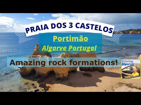 Driving to Praia dos Três Castelos - PORTIMÃO (Algarve Portugal). The magnificent views 12/2021 HD