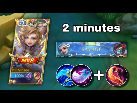 2 minutes SAVAGE!! HARITH BEST BUILD 2023! HARITH GAMEPLAY 2023! MLBB
