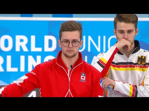 #wjcc2020 [2v3-4E] Gauthier (CAN) gives Totzek (GER) a wall just for the heck of it