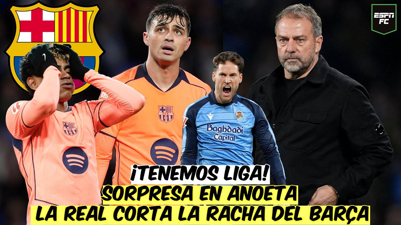 ANOETA FRENÓ AL LÍDER. BARCELONA TROPEZÓ ante REAL SOCIEDAD y REAL MADRID recorta puntos | ESPN FC