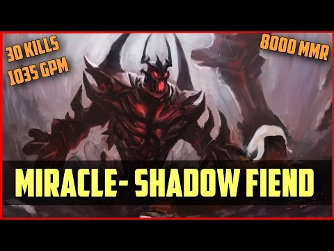 OG.Miracle- 8000MMR Shadow Fiend 30Kills 1035GPM DOTA 2