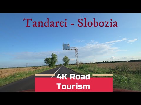 Driving Romania: DJ201 Țăndărei - Slobozia - 4k relaxing drive through Bărăgan plains along Ialomița