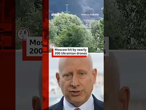Moscow hit by 200 Ukrainian drones in biggest attack since Russia's full-scale war began. #BBCNews