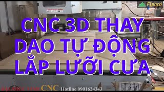 Máy CNC Trung Tâm Thay dao tự động lắp lưỡi cưa cắt thẳng và nghiêng Woodmaster Pro-Master-ATC.