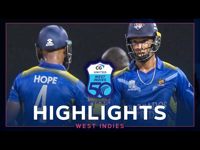 CG United Super50 2022 | Leeward Islands Hurricanes v Barbados Pride | Shai Hope Hits 88