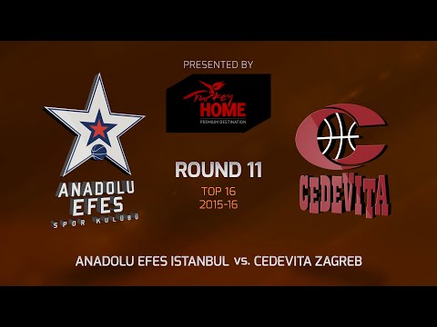 Highlights: Top 16, Round 11, Anadolu Efes Istanbul 80-76 Cedevita Zagreb