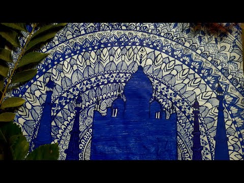 How to draw mandala art tajmahal ll art by ~navita #shorts