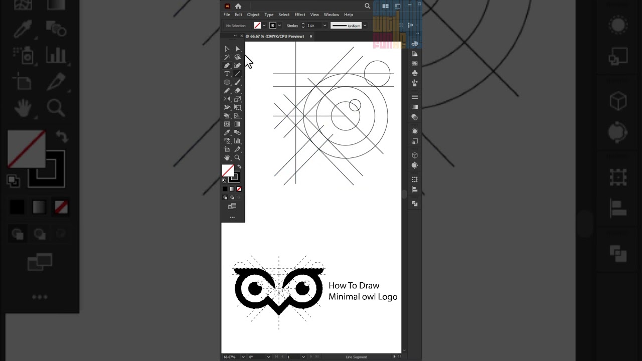 How To draw Minimal Owl Logo in adobe illustrator