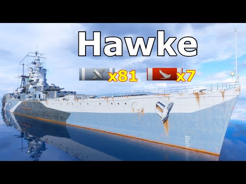 World of WarShips Hawke - 7 Kills 210K Damage | New Ship