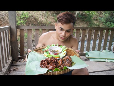 Cook And Eat Pork Intestines - Awesome Cooking Grilled Pork Intestine - Cooking Skill