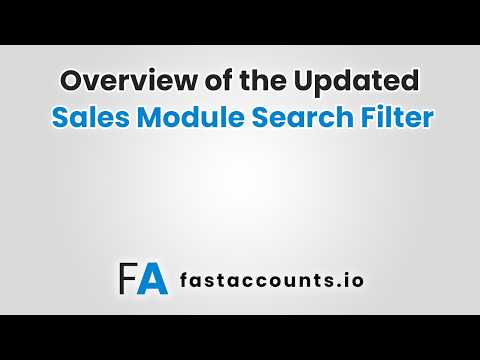 Overview of the Updated Sales Module Search Filter