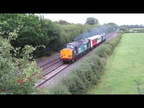 Class 37 THRASH! DRS 37059 T&T 37069 - 5Z16 Loram Trainer, Barrow on Trent 19/08/20.