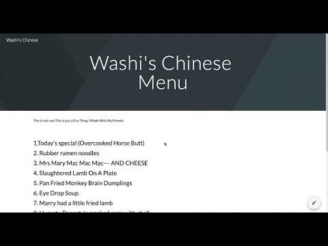 Washi's Chinese Menu Tour