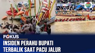 Download lagu Perahu Rombongan Bupati Terbalik Saat Lomba Pacu Jalur di Sungai Kuantan | Fokus mp3