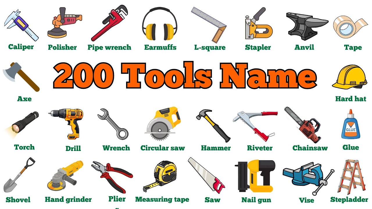 Tools Vocabulary | Tools in English | 200 Tools Names with Pictures | English Vocabulary