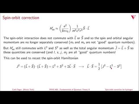 7.04 The hydrogen spin-orbit correction