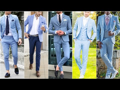 Latest Light blue Color men's tailored Formal Suit ||...