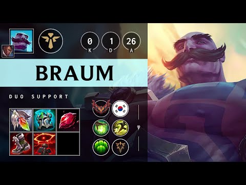 Braum Support vs Rakan - KR Grandmaster Patch 25.19