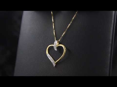 Teleios Luxe 18k Gold 0.06Ct Diamonds Spring Heart Necklace - TL0000218