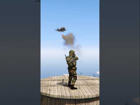 Brave Army Soldiers Fire Anti-Air Missile On F-15 Strike Eagle Gtav