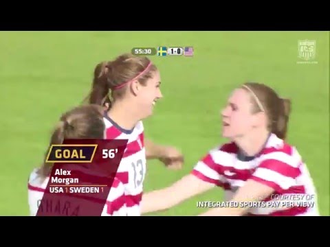 USWNT - Alex Morgan Goal v. Sweden (39th Int'l Goal) - March 11, 2013 - 2013 Algarve Cup