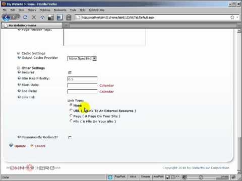 DotNetNuke Tutorial - How to create a menu link to a file - Video #170