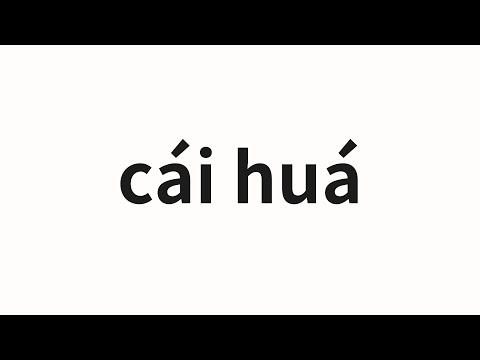 How to pronounce cái huá | 才华 (Talent in Chinese)