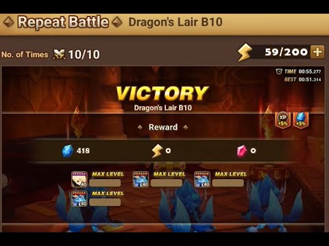 Summoners War 1000 Dragons b12 vs 1130 Dragons b10