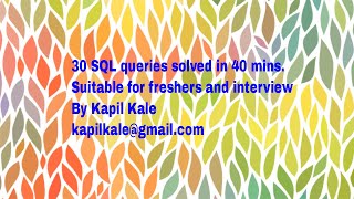 Download the video "Practice session of 30 Oracle SQL queries in 40 minutes part - 1"