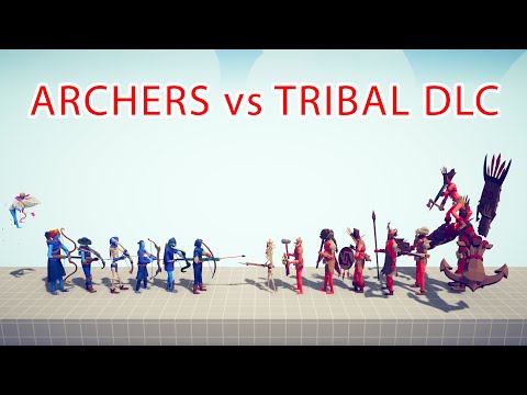 ARCHERS Team vs TRIBAL DLC Team - Totally Accurate Battle Simulator TABS