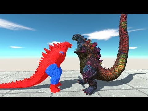 New Super Godzilla 2014 Vs Team Monster Shin Godzilla Death run - Animal Revolt Battle Simulator