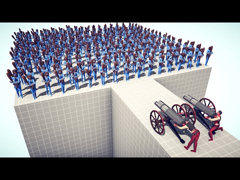 2X GATLING GUN vs 100 UNITS ARMY - Totally Accurate Battle Simulator TABS
