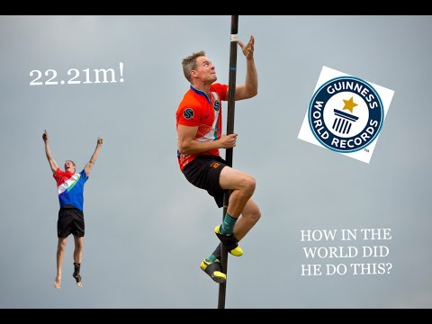 World record Canal jumping with pole 22,21 metres (fierljeppen)