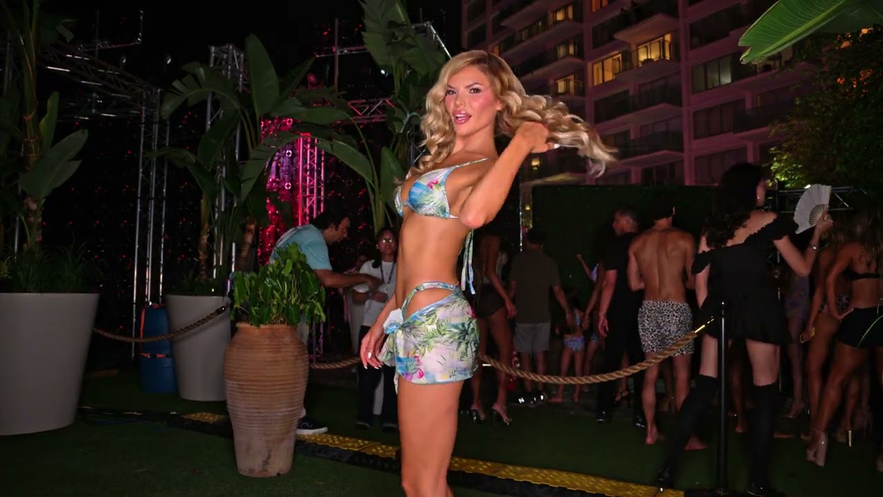 Model Valentina poses backstage during Miami Swim Week The Shows