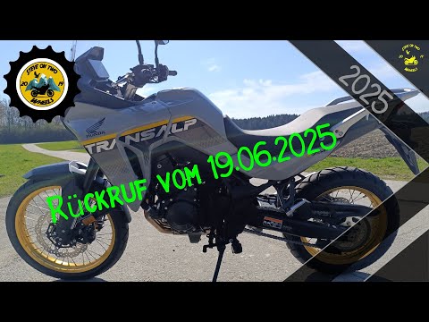 Rückruf für Honda XL750  Transalp Produktion 24/25 und weitere Modelle