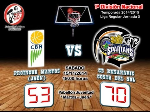 1ª NACIONAL MASC. DA 2014/15 J-03 Proinsur Martos vs CB Benahavis 15112014