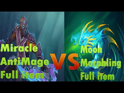 Miracle [ AntiMage Full item ] vs Moon [Morphling Full item]   and  Triple Rampage  dota 2
