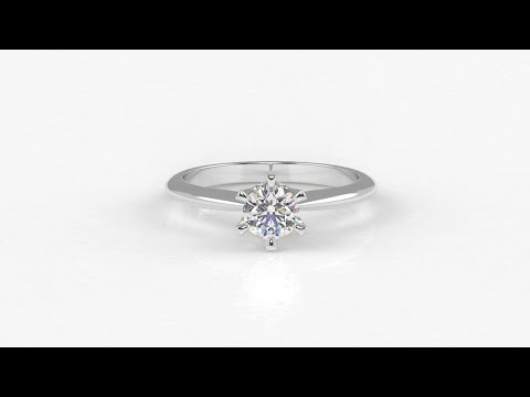 SR1028 Six Claw Solitaire Diamond Engagement Ring