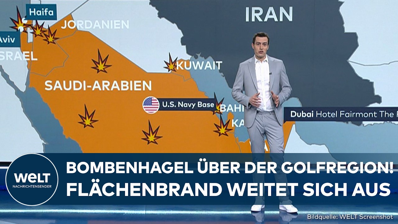 KRIEG GEGEN IRAN: Flächenbrand im Nahen Osten – Raketenhagel erschüttert ganze Golfregion