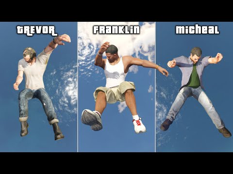 Michael, Franklin & Trevor Falling from the Sky – GTA V