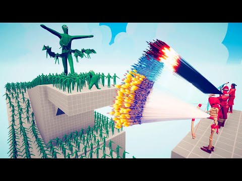 100x ZOMBIE ARMY+ GIANT ZOMBIE vs 3x EVERY GOD - Totally Accurate Battle Simulator TABS