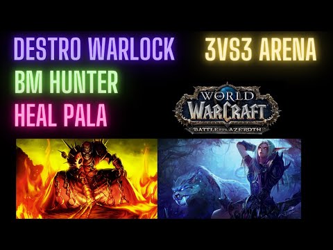 Destro Warlock PoV Arena PvP 3vs3! Destro + BM Hunter 2,2k+